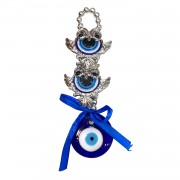 Vastu/Feng Shui Wall Hanging Two Owl Evil Eye Protection for Home/Office